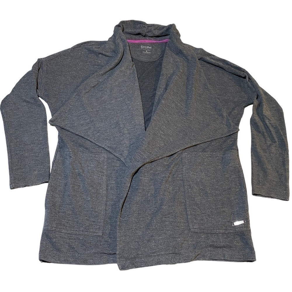 Calvin Klein performance cardigan quick dry gray woman’s size medium